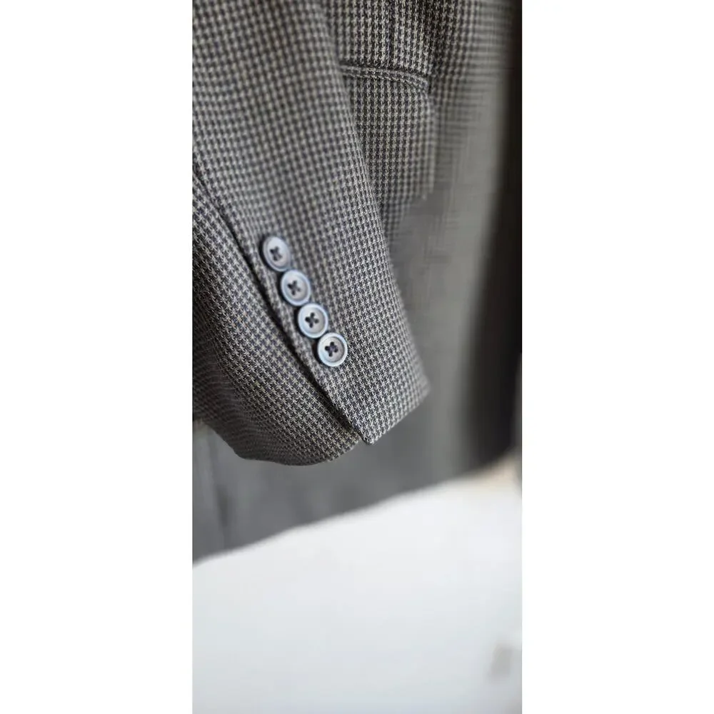 Vintage Oscar De La Renta 3Button Wool Blazer Sport Coat Jacket Men's Gray 44L